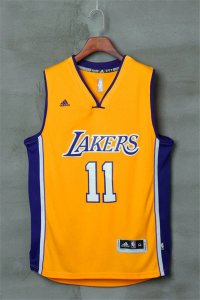 Maillot De Basket Los Angeles Lakers Yi Jianlian 11 Tissus Sportif Fans Edition Jaune